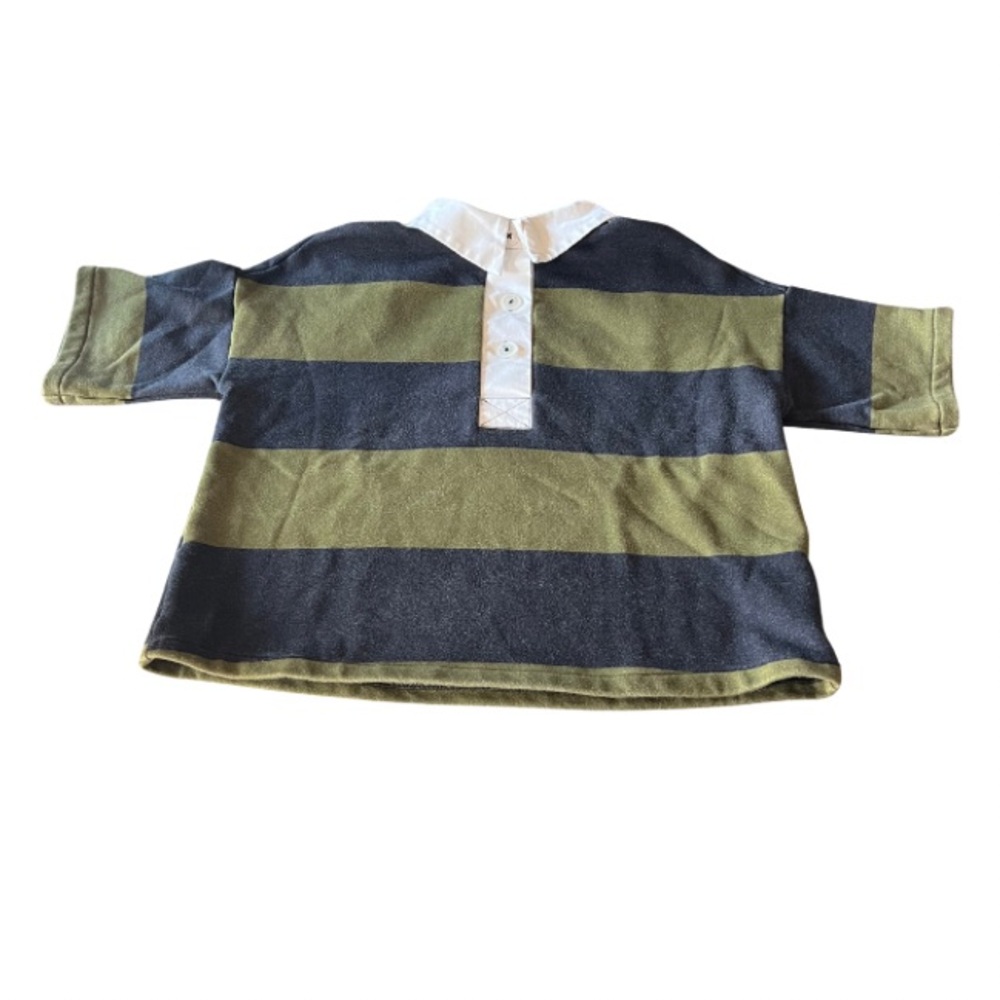 The Kit Striped Collared Green and Black